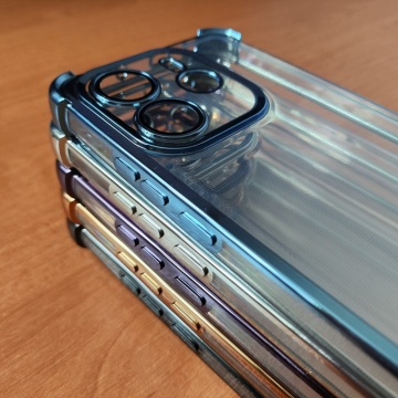 Чохол-накладка з кольоровим покриттям для Xiaomi Redmi Note 14 4G, прозорий термополіуретан, виділені кольором рама і блок камер, додатковий захист кутів смартфона «повітряними подушками», захист блоку камер, накладка на кнопки регулювання гучності, Київ, Киев