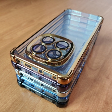 Чохол-накладка з кольоровим покриттям для смартфона Xiaomi Redmi Note 14 Pro 4G, прозорий термополіуретан, виділені кольором рама і блок камер, додатковий захист кутів смартфона «повітряними подушками», захист блоку камер, накладка на кнопки регулювання гучності, Київ, Киев