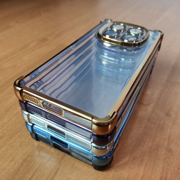 Чохол-накладка з кольоровим покриттям для смартфона Xiaomi Redmi Note 14 Pro 4G, прозорий термополіуретан, виділені кольором рама і блок камер, додатковий захист кутів смартфона «повітряними подушками», захист блоку камер, накладка на кнопки регулювання гучності, Київ, Киев