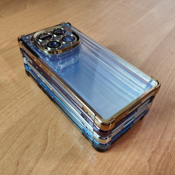 Чохол-накладка з кольоровим покриттям для смартфона Xiaomi Redmi Note 14 Pro 4G, прозорий термополіуретан, виділені кольором рама і блок камер, додатковий захист кутів смартфона «повітряними подушками», захист блоку камер, накладка на кнопки регулювання гучності, Київ, Киев