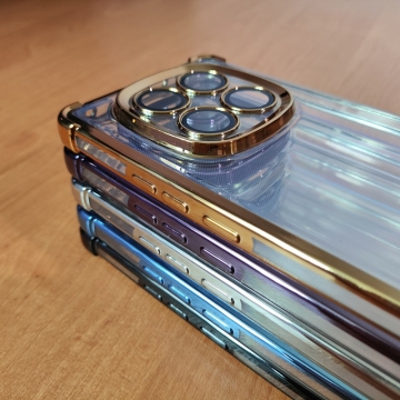 Чохол-накладка з кольоровим покриттям для смартфона Xiaomi Redmi Note 14 Pro 4G, прозорий термополіуретан, виділені кольором рама і блок камер, додатковий захист кутів смартфона «повітряними подушками», захист блоку камер, накладка на кнопки регулювання гучності, Київ, Киев