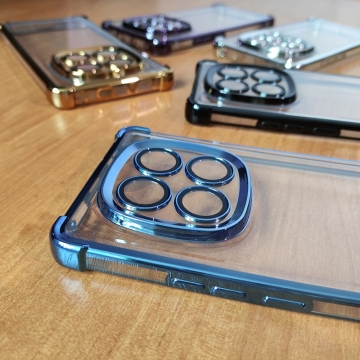 Чохол-накладка з кольоровим покриттям для смартфона Xiaomi Redmi Note 14 Pro 4G, прозорий термополіуретан, виділені кольором рама і блок камер, додатковий захист кутів смартфона «повітряними подушками», захист блоку камер, накладка на кнопки регулювання гучності, Київ, Киев