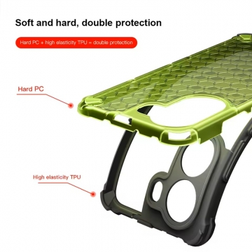 Чехол-накладка с рисунком в виде сот для смартфона Xiaomi Poco X7 Pro / Xiaomi Redmi Turbo 4, противоударный бампер, задняя панель из поликарбоната, рама из термополиуретана, сочетание жёсткости с гибкостью, дополнительная защита углов смартфона «воздушными подушками», накладка на кнопки регулировки громкости, чёрный + прозрачный, чёрный + серый, чёрный + красный, чёрный + синий, чёрный + зелёный, Киев, Київ