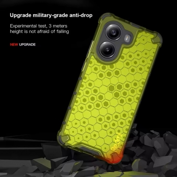 Чехол-накладка с рисунком в виде сот для смартфона Xiaomi Poco X7 Pro / Xiaomi Redmi Turbo 4, противоударный бампер, задняя панель из поликарбоната, рама из термополиуретана, сочетание жёсткости с гибкостью, дополнительная защита углов смартфона «воздушными подушками», накладка на кнопки регулировки громкости, чёрный + прозрачный, чёрный + серый, чёрный + красный, чёрный + синий, чёрный + зелёный, Киев, Київ