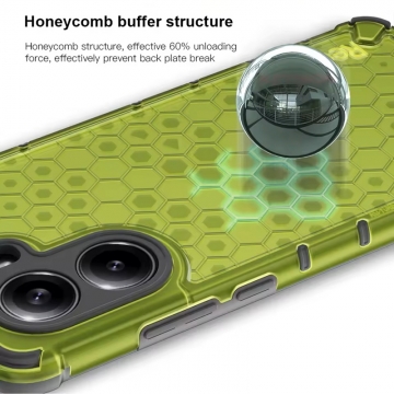 Чехол-накладка с рисунком в виде сот для смартфона Xiaomi Poco X7 Pro / Xiaomi Redmi Turbo 4, противоударный бампер, задняя панель из поликарбоната, рама из термополиуретана, сочетание жёсткости с гибкостью, дополнительная защита углов смартфона «воздушными подушками», накладка на кнопки регулировки громкости, чёрный + прозрачный, чёрный + серый, чёрный + красный, чёрный + синий, чёрный + зелёный, Киев, Київ