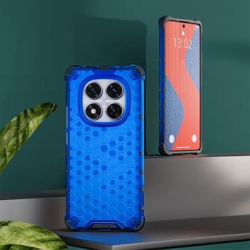 Чехол-накладка с рисунком в виде сот для смартфона Xiaomi Redmi Note 14 Pro 4G, противоударный бампер, задняя панель из поликарбоната, рама из термополиуретана, сочетание жёсткости с гибкостью, дополнительная защита углов смартфона «воздушными подушками», накладка на кнопки регулировки громкости, чёрный + прозрачный, чёрный + серый, чёрный + красный, чёрный + синий, чёрный + зелёный, Киев, Київ