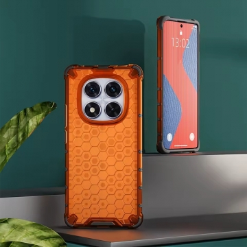 Чехол-накладка с рисунком в виде сот для смартфона Xiaomi Redmi Note 14 Pro 4G, противоударный бампер, задняя панель из поликарбоната, рама из термополиуретана, сочетание жёсткости с гибкостью, дополнительная защита углов смартфона «воздушными подушками», накладка на кнопки регулировки громкости, чёрный + прозрачный, чёрный + серый, чёрный + красный, чёрный + синий, чёрный + зелёный, Киев, Київ