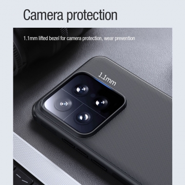 Чохол-накладка з вбудованим магнітом Nillkin Super Frosted Shield Pro Magnetic для смартфона Xiaomi 14, MagSafe, задня панель з полікарбоната, рама з термополіуретана, захист кутів смартфона «повітряними подушками», накладки на кнопки живлення й регулювання гучності, вбудоване магнітне кільце з 36-х неодимових магнітів N52, подвійний отвір для кріплення ремінця, Київ, Киев