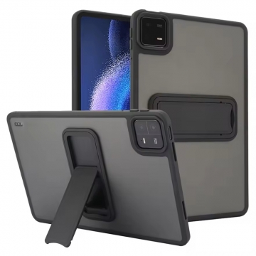 Чохол-накладка з висувною підставкою для планшета Xiaomi Pad 6 / Xiaomi Pad 6 Pro, задня панель з напівпрозорого полікарбоната + рама з термополіуретана, поєднання жорсткості з гнучкістю, накладка на кнопки регулювання гучності, висувна підставка для перегляду відео, Київ, Киев