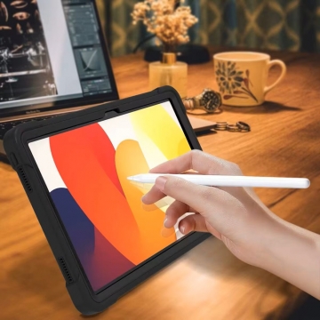 Чохол-накладка з висувною підставкою для планшета Xiaomi Redmi Pad SE, задня панель з полікарбоната + рама з термополіуретана, поєднання жорсткості з гнучкістю, накладка на кнопки живлення та регулювання гучності, висувна підставка для перегляду відео, Київ, Киев