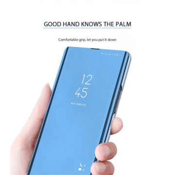 Зеркальный чехол-книжка-подставка Mirror Case для смартфона Xiaomi Poco X6 Pro / Xiaomi Redmi K70E, противоударный чехол, пластик + полиуретан, Clear View Standing Cover, Kview Magic Mirror, возможность трансформации чехла в подставку для просмотра видео, чёрный, синий, фиолетовый, золотой, розовый, серебряный, Киев, Київ