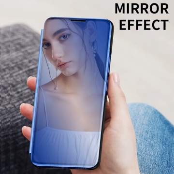 Зеркальный чехол-книжка-подставка Mirror Case для смартфона Xiaomi Redmi 14C / Xiaomi Poco C75, противоударный чехол, пластик + полиуретан, смарт-чехол (при открытии чехла экран включается), Kview Magic Mirror, возможность трансформации чехла в подставку для просмотра видео, чёрный, синий, фиолетовый, золотой, розовый, Киев, Київ