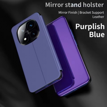 Зеркальный чехол-книжка-подставка Mirror Case для смартфона Xiaomi Redmi Note 14 Pro 5G / Xiaomi Poco X7, противоударный чехол, пластик + полиуретан, смарт-чехол (при открытии чехла экран включается), Kview Magic Mirror, возможность трансформации чехла в подставку для просмотра видео, чёрный, синий, фиолетовый, золотой, розовый, Киев, Київ