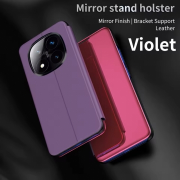 Зеркальный чехол-книжка-подставка Mirror Case для смартфона Xiaomi Redmi Note 14 Pro 5G / Xiaomi Poco X7, противоударный чехол, пластик + полиуретан, смарт-чехол (при открытии чехла экран включается), Kview Magic Mirror, возможность трансформации чехла в подставку для просмотра видео, чёрный, синий, фиолетовый, золотой, розовый, Киев, Київ