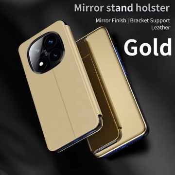 Зеркальный чехол-книжка-подставка Mirror Case для смартфона Xiaomi Redmi Note 14 Pro 5G / Xiaomi Poco X7, противоударный чехол, пластик + полиуретан, смарт-чехол (при открытии чехла экран включается), Kview Magic Mirror, возможность трансформации чехла в подставку для просмотра видео, чёрный, синий, фиолетовый, золотой, розовый, Киев, Київ