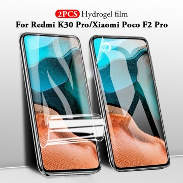 Гидрогелевая защитная плёнка для смартфона Xiaomi Redmi K30 Pro / Xiaomi Poco F2 Pro, в комплект входят 2 плёнки, бронированная плёнка, полноэкранная плёнка (закрывает экран смартфона полностью), клеится к экрану смартфона всей поверхностью, клеится без использования жидкости, самовосстанавливающаяся плёнка, не влияет на чувствительность сенсора, не искажает цвета, олеофобное покрытие, пластиковый держатель для точного позиционирования плёнки на экране, шпатель для разглаживания плёнки, Киев