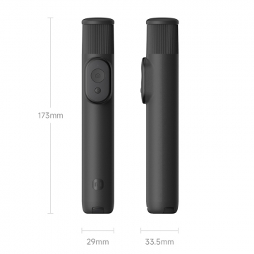 Монопод / штатив для селфі Xiaomi Selfie Stick Mini Version Монопод / штатив для селфі Xiaomi Selfie Stick Mini Version, модель XMZJZPGO2YM, сплав на основі анодованого алюмінія, монопод (селфі-палка), трипод (штатив), телескопічна конструкція, яка трансформується у штатив (ніжки штатива сховані в корпусі), силіконові накладки на ніжки проти ковзання, тримач для смартфона з поворотним механізмом на 90° вліво і на 90° вправо, знімний bluetooth пульт ДК, світловий індикатор на пульті, CR1632, розкладається на 520 мм, Київ, Киев