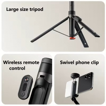 Підлоговий монопод / штатив для селфі з функцією зума Xiaomi Zoom Ground Selfie Stick Підлоговий монопод / штатив для селфі з функцією зума Xiaomi Zoom Ground Selfie Stick, Xiaomi Zoom Floor Selfie Stick, ідеальна модель для блогерів, XMBJZPGO1YM, тримач для смартфона з двоплощинним поворотним механізмом, підключення по bluetooth, знімний багатофункціональний bluetooth пульт ДК на магнітному кріпленні, живлення пульта CR1632, Cold Shoe Mount, розкладається на 1600 мм, Киїі, Киев