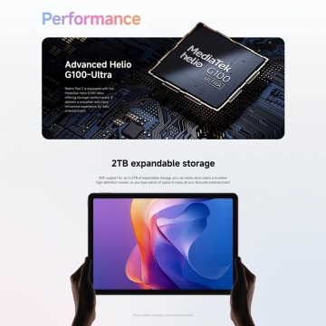 Планшетний комп’ютер Xiaomi Redmi Pad 2 Wi-Fi (8 + 256 Гб, Global Version) Планшетний комп’ютер Xiaomi Redmi Pad 2 Wi-Fi (8 + 256 Гб, Global Version), 25040RP0AG, металевий корпус, MediaTek Helio G100-Ultra, оперативна пам’ять 8 Гб (LPDDR4X), постійна пам’ять 256 Гб (UFS 2.2), слот для карт пам'яті до 2 Тб, екран 11'' 2,5K IPS, 10 біт, частота 90 Гц, основна камера: 8 МП, Wi-Fi 5, Bluetooth 5.3, OTG, AAC / SBC / LDAC, чотири стереодинаміка, Dolby Atmos, підтримка стилуса Redmi Smart Pen, акумулятор 9000 мА/г, USB Type-C, аудіоджек 3,5 мм, HyperOS 2, Android 15, Київ, Киев