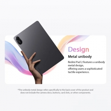 Планшетний комп’ютер Xiaomi Redmi Pad 2 Wi-Fi (8 + 256 Гб, Global Version) Планшетний комп’ютер Xiaomi Redmi Pad 2 Wi-Fi (8 + 256 Гб, Global Version), 25040RP0AG, металевий корпус, MediaTek Helio G100-Ultra, оперативна пам’ять 8 Гб (LPDDR4X), постійна пам’ять 256 Гб (UFS 2.2), слот для карт пам'яті до 2 Тб, екран 11'' 2,5K IPS, 10 біт, частота 90 Гц, основна камера: 8 МП, Wi-Fi 5, Bluetooth 5.3, OTG, AAC / SBC / LDAC, чотири стереодинаміка, Dolby Atmos, підтримка стилуса Redmi Smart Pen, акумулятор 9000 мА/г, USB Type-C, аудіоджек 3,5 мм, HyperOS 2, Android 15, Київ, Киев