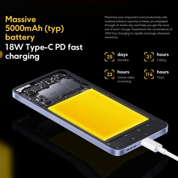 Смартфон Xiaomi Poco C65 NFC (6 + 128 Гб, Global Version), 2 SIM-карти, 4G LTE, Helio G85, 6 Гб RAM + 128 Гб ROM, екран 6,74'' IPS 1600 * 720, 90 Гц, 3 основні камери 50 МП + 2 МП + 0,08 МП, селфі камера 8 МП, акумулятор 5000 мА/г / 18 Вт, сканер відбитків пальців, Wi-Fi, Bluetooth 5.3, GPS, NFC / Google Pay, OTG, USB Type-C, 3,5 мм аудіоджек, MIUI 14 for Poco, базі Android 13, УКРАЇНСЬКА МОВА, GOOGLE PLAY, Київ, Киев