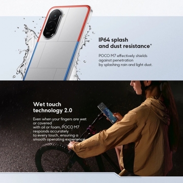 Смартфон Xiaomi Poco M7 NFC (8 + 256 Гб, Global Version) Смартфон Xiaomi Poco M7 NFC (8 + 256 Гб, Global Version), 2 SIM-карти, 4G LTE, Snapdragon 685, 8 Гб RAM + 256 Гб ROM, екран 6,9'' IPS LCD FHD+, 144 Гц, 2 основні камери 50 МП, акумулятор 7000 мА/г, 33 Вт, реверсивна OTG зарядка 18 Вт, сканер відбитків пальців, Wi-Fi, Bluetooth 5.0, GPS, NFC / Google Pay, OTG, USB Type-C, HyperOS, Android 15, УКРАЇНСЬКА МОВА, GOOGLE PLAY, Київ, Киев