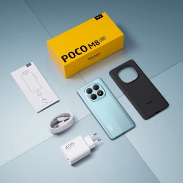 Смартфон Xiaomi Poco M8 5G (8 + 256 Гб, Global Version), 25118PC98G, IP66, 2 SIM-карти, 5G + 4G LTE, Snapdragon 6 Gen 3, 8 Гб RAM + 256 Гб ROM, екран 6,77'' Flow AMOLED, 12 біт, 120 Гц, 3200 nit, 2 основні камери 50 МП + 2 МП, селфі камера 20 МП, акумулятор 5520 мА/г / 45 Вт, сканер відбитків пальців в екрані, Wi-Fi, Bluetooth 5.1, GPS, NFC / Google Pay, OTG, ІЧ порт, USB Type-C, стереодинаміки, Dolby Atmos, Hi-Res Audio, HyperOS 2, Android 15, УКРАЇНСЬКА МОВА, GOOGLE PLAY, Київ, Киев