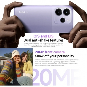 Смартфон Xiaomi Redmi Note 14 5G NFC (8 + 256 Гб, Global Version), IP64, 2 SIM-карти, Dimensity 7025-Ultra, 8 Гб RAM + 256 Гб ROM, екран 6,67'' 2400 * 1080, 120 Гц, 3 основні камери 108 МП + 8 МП + 2 МП, селфі камера 20 МП, акумулятор 5110 мА/г, 45 Вт, стереодинаміки, сканер відбитків пальців, Wi-Fi, Bluetooth 5.3, GPS, NFC / Google Pay, OTG, ІЧ порт, USB Type-C, HyperOS, Android 14, УКРАЇНСЬКА МОВА, GOOGLE PLAY, Київ, Киев