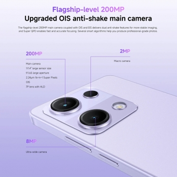 Смартфон Xiaomi Redmi Note 14S NFC (8 + 256 Гб, Global Version), 2502FRA65G, 2 SIM-карти, 4G LTE, Helio G99-Ultra, 8 Гб RAM + 256 Гб ROM, екран 6,67'' 2400 * 1080, 120 Гц, Gorilla Glass 5, 3 основні камери 200 МП + 8 МП + 2 МП, акумулятор 5000 мА/г, 67 Вт, стереодинаміки, Dolby Atmos, Hi-Res Audio, Wi-Fi, Bluetooth 5.3, GPS, NFC / Google Pay, OTG, ІЧ порт, 3,5 мм аудіоджек, USB Type-C, HyperOS, Android 15, УКРАЇНСЬКА МОВА, GOOGLE PLAY, Київ, Киев