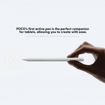 Стилус Poco Smart Pen для планшетного комп’ютера Xiaomi Poco Pad, 2407CMPBCG, пластик, чутливість до тиску: 4096 рівнів, частота дискретизації сенсора: 240 Гц, Bluetooth 5.1, 2 функціональні кнопки, USB Type-C, до 12 годин роботи від повного заряду, Київ, Киев