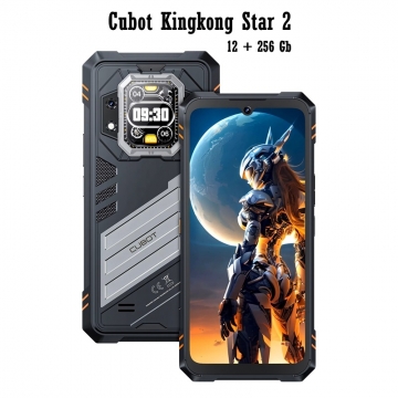 Захищений смартфон Cubot Kingkong Star 2 (12 + 256 Гб), захищений смартфон (IP68/IP69K, MIL-STD-810H), 2 SIM-карти, 4G LTE + 5G, Dimensity 8200, 12 Гб RAM + 256 Гб ROM, екран 6,72'' IPS 2400 * 1080, 144 Гц, другий екран на задній панелі 1,85'', 2 основні камери 100 МП + 5 МП, селфі камера 32 МП, акумулятор 5100 мА/г, 33 Вт, сканер відбитків пальців, Wi-Fi 6, Bluetooth 5.3, GPS, NFC / Google Pay, OTG, USB Type-C, Android 14, УКРАЇНСЬКА МОВА, GOOGLE PLAY, Київ, Киев