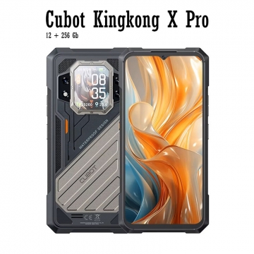 Захищений смартфон Cubot Kingkong X Pro (12 + 256 Гб, Global Version), IP68/IP69K, MIL-STD-810H, 2 SIM-карти, 4G LTE, 5G, Dimensity 8200, 12 Гб RAM + 256 Гб ROM, екран 6,72'' IPS 2400 * 1080, 144 Гц, другий екран на задній панелі 1,85'', основна камера 100 МП, селфі камера 32 МП, акумулятор 10200 мА/г, 33 Вт, сканер відбитків пальців, Wi-Fi, Bluetooth 5.3, GPS, NFC / Google Pay, OTG, USB Type-C, Android 14, УКРАЇНСЬКА МОВА, GOOGLE PLAY, Київ, Киев