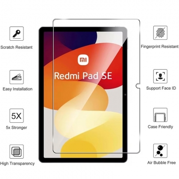 Захисне скло Glass Screen Pro+ для планшетного комп'ютера Xiaomi Redmi Pad SE, броньоване скло, загартоване скло, товщина 0,33 мм, показник за мінералогічною шкалою твердості (шкала Мооса від 1 до 10): 9H, в 4 рази більш стійке до подряпин, ніж звичайна захисна плівка, не впливає на чутливість сенсора, не спотворює кольори, антивідблискове покриття, олеофобне покриття, Київ, Киев