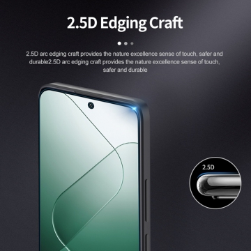 Захисне скло Nillkin H+Pro для смартфона Xiaomi 14, товщина 0,2 мм, показник за мінералогічною шкалою твердості шкала Мооса 9H, в 4 рази більш стійке до подряпин, ніж звичайна захисна плівка, не впливає на чутливість сенсора, не спотворює кольори, антивідблискове покриття, олеофобне покриття, скло із закругленими краями (2.5D), в комплекті є набір ганчірок і протипилових стікерів, Київ, Киев