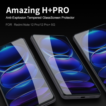 Захисне скло Nillkin H+Pro для Xiaomi Redmi Note 12 Pro 5G / Xiaomi Redmi Note 12 Pro+ 5G / Xiaomi Poco X5 Pro 5G Захисне скло Nillkin H+Pro для смартфона Xiaomi Redmi Note 12 Pro 5G / Xiaomi Redmi Note 12 Pro+ 5G / Xiaomi Poco X5 Pro 5G, товщина 0,2 мм, показник за мінералогічною шкалою твердості шкала Мооса 9H, в 4 рази більш стійке до подряпин, ніж звичайна захисна плівка, не впливає на чутливість сенсора, не спотворює кольори, антивідблискове покриття, олеофобне покриття, скло із закругленими краями (2.5D), в комплекті є набір ганчірок і протипилових стікерів, Київ, Киев