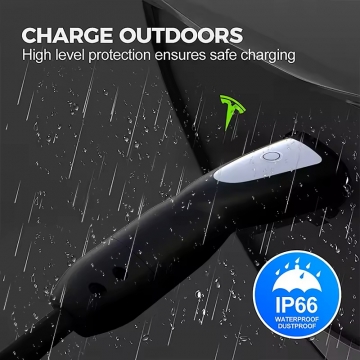Зарядний пристрій для заряджання електромобілів стандарта Tesla / NACS (16 А, 3,5 кВт, 5 м) Зарядний пристрій для заряджання електромобілів стандарта Tesla / NACS (16 А, 3,5 кВт, 5 м), живлення від стандартної розетки змінного струму, NACS, J3400, Tesla Model 3, Tesla Model S, Tesla Model X, Tesla Model Y, UL94 V-0 (горіння припиняється протягом 10 секунд), мідні жили, IP66, потужність 3,5 кВт, захист від замикань, перенавантажень, витоку, перегріва, блискавки і т. ін., чип контроля температури, довжина кабеля 5 м, виробник feyree (Китай), сумка для зберігання і транспортування, Київ, Киев