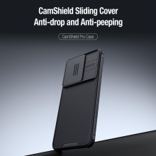 Чехол с защитной шторкой для камеры Nillkin CamShield Pro для смартфона Xiaomi Poco F6 / Xiaomi Redmi Turbo 3, задняя панель из поликарбоната + рама из термополиуретана, дополнительная защита углов смартфона «воздушными подушками», шторка-слайдер для защиты камеры от механических воздействий, накладки на кнопки регулировки громкости, чёрный, синий, зелёный, Киев, Київ