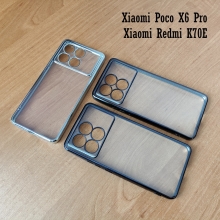 Чохол-накладка з кольоровим покриттям для Xiaomi Poco X6 Pro / Xiaomi Redmi K70E, прозорий термополіуретан, виділені кольором рама і блок камер, додатковий захист кутів смартфона «повітряними подушками», накладка на кнопки регулювання гучності, Київ, Киев