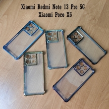 Чохол-накладка з кольоровим покриттям для Xiaomi Redmi Note 13 Pro 5G / Xiaomi Poco X6, прозорий термополіуретан, виділені кольором рама і блок камер, додатковий захист кутів смартфона «повітряними подушками», захист блоку камер, накладка на кнопки регулювання гучності, Київ, Киев