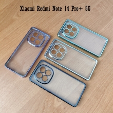 Чохол-накладка з кольоровим покриттям для Xiaomi Redmi Note 14 Pro+ 5G, Xiaomi Redmi Note 14 Pro Plus 5G, прозорий термополіуретан, виділені кольором рама і блок камер, додатковий захист кутів смартфона «повітряними подушками», накладка на кнопки регулювання гучності, Київ, Киев