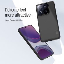 Чохол-накладка з вбудованим магнітом Nillkin Super Frosted Shield Pro Magnetic для смартфона Xiaomi 14, MagSafe, задня панель з полікарбоната, рама з термополіуретана, захист кутів смартфона «повітряними подушками», накладки на кнопки живлення й регулювання гучності, вбудоване магнітне кільце з 36-х неодимових магнітів N52, подвійний отвір для кріплення ремінця, Київ, Киев