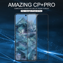 Захисне скло Nillkin CP+Pro (3D Full Glue) для смартфона Google Pixel 8 Pro, скло сумісне з усіма чохлами Nillkin, товщина 0,33 мм, шкала Мооса 9H, в 4 рази більш стійке до подряпин, ніж захисна плівка, не впливає на чутливість сенсора, не спотворює кольори, антивідблискове покриття, олеофобне покриття, скло із закругленими краями (2.5D), набір ганчірок і протипилових стікерів, Київ, Киев