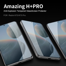 Захисне скло Nillkin H+Pro для смартфона Xiaomi Poco F6 Pro / Xiaomi Redmi K70 / Xiaomi Redmi K70 Pro, товщина 0,2 мм, показник за мінералогічною шкалою твердості шкала Мооса 9H, в 4 рази більш стійке до подряпин, ніж звичайна захисна плівка, не впливає на чутливість сенсора, не спотворює кольори, антивідблискове покриття, олеофобне покриття, скло із закругленими краями (2.5D), в комплекті є набір ганчірок і протипилових стікерів, Київ, Киев